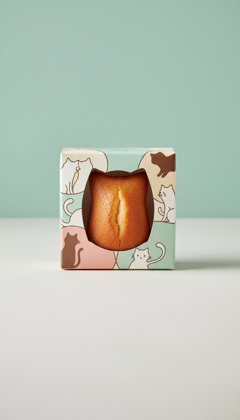 Cat-Shaped Almond Financier Pastry